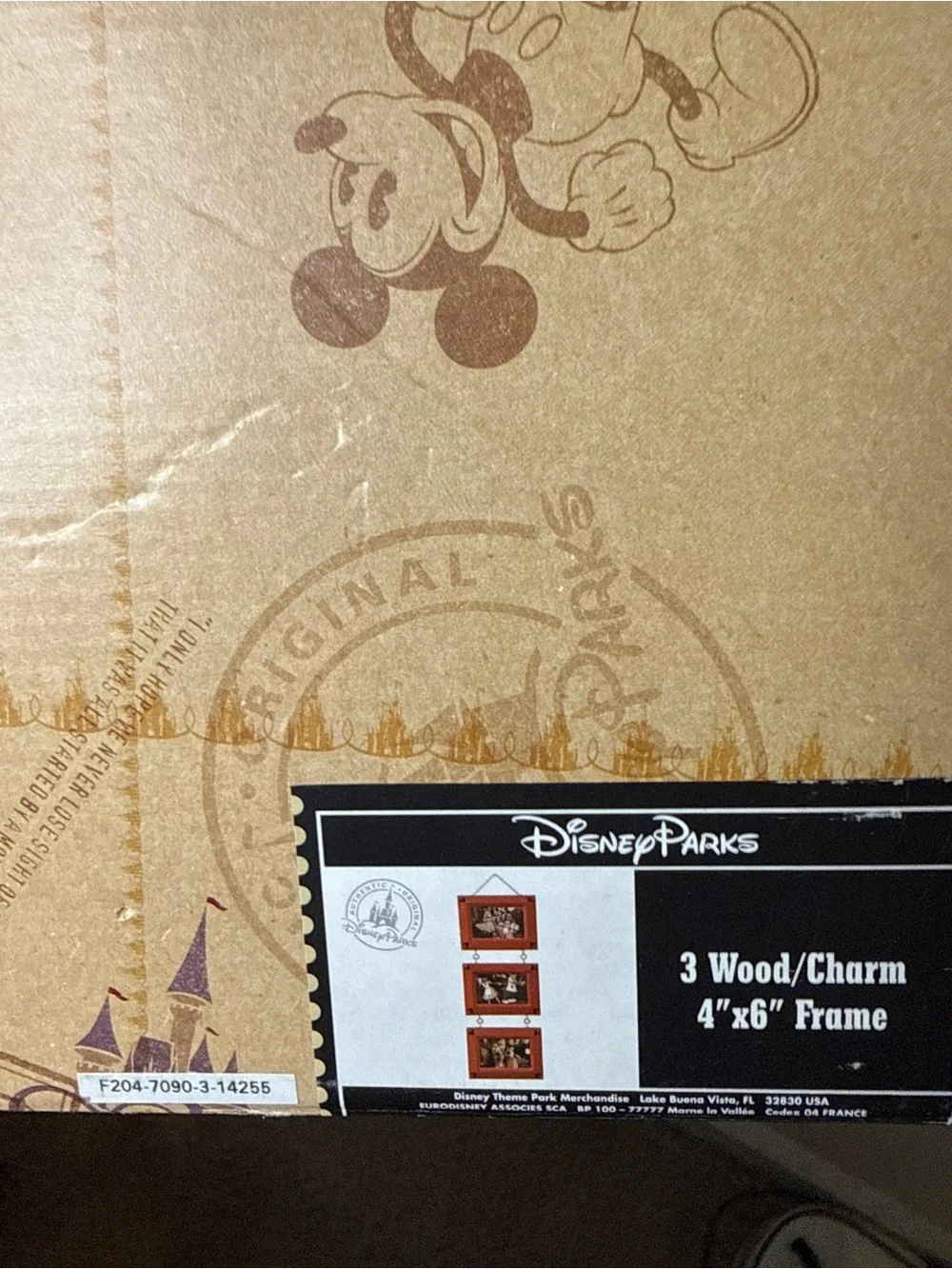 Authentic Disney Parks 3-Tier Hanging Wood Photo Frame Mickey Head